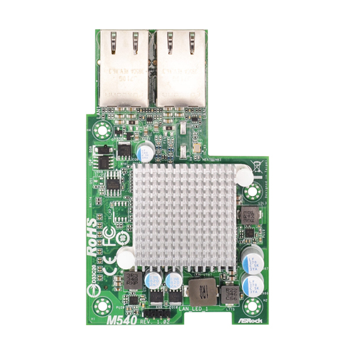 ASRock Rack M540 [PCIE X8 Mezzanine card 109 x 67 mm (2 x 10G Base-T (RJ45) by Intel X540)]