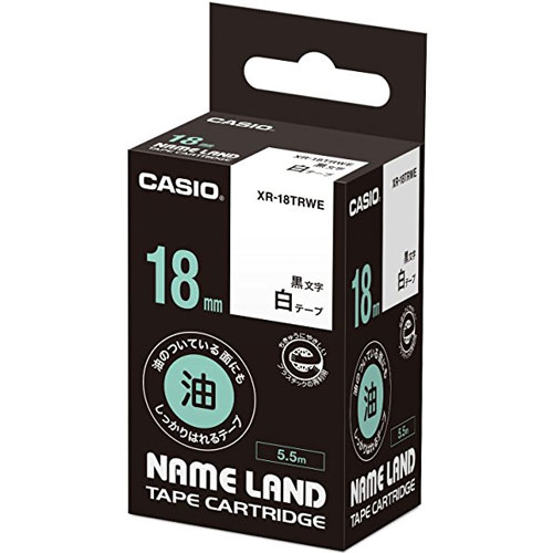 カシオ XR-18TRWE [油のついてる面にしっかりはれるテープ 18mm]