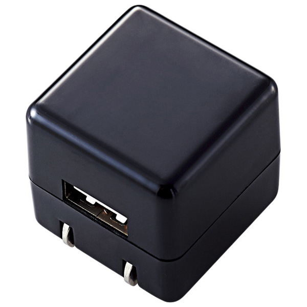 エレコム AVS-ACUAN007BK [オーディオ用AC充電器/CUBE/1A/USB1ポート/ブラック]