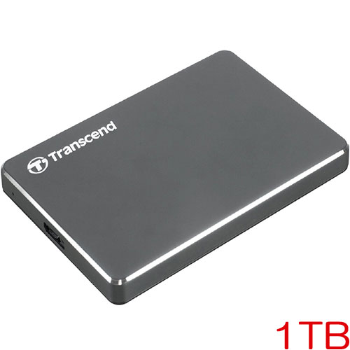 トランセンド TS1TSJ25C3N [1TB スリムタイプポータブルHDD StoreJet 25C3シリーズ USB3.0対応 アイロングレー]
