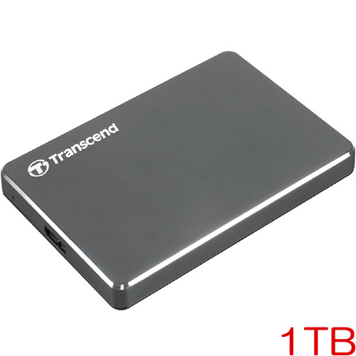 TS1TSJ25C3N [1TB スリムタイプポータブルHDD StoreJet 25C3シリーズ USB3.0対応 アイロングレー]