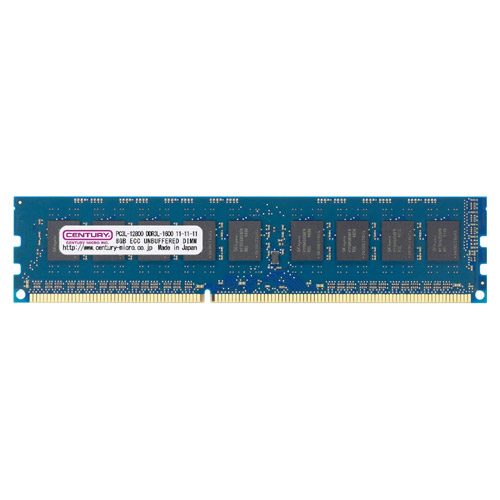 センチュリーマイクロ CD8G-D3LUE1600 [8GB DDR3L-1600 (PC3L-12800) ECC Unbuffered DIMM 240pin Dual RANK 512Mx8]