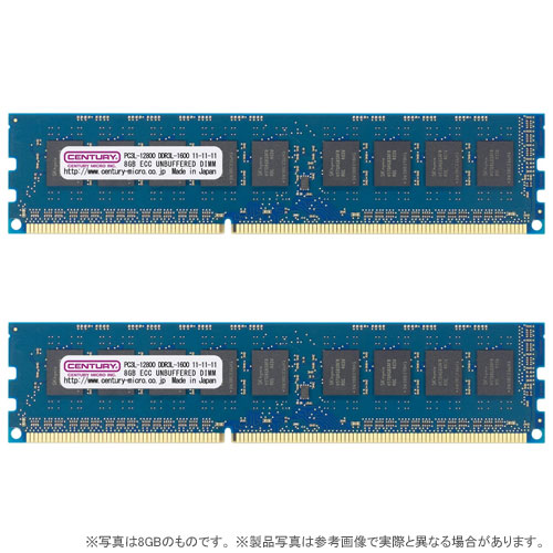 センチュリーマイクロ CK4GX2-D3LUE1600 [8GB kit (4GBx2) DDR3L-1600 (PC3L-12800) ECC Unbuffered DIMM Dual RANK 256Mx8]