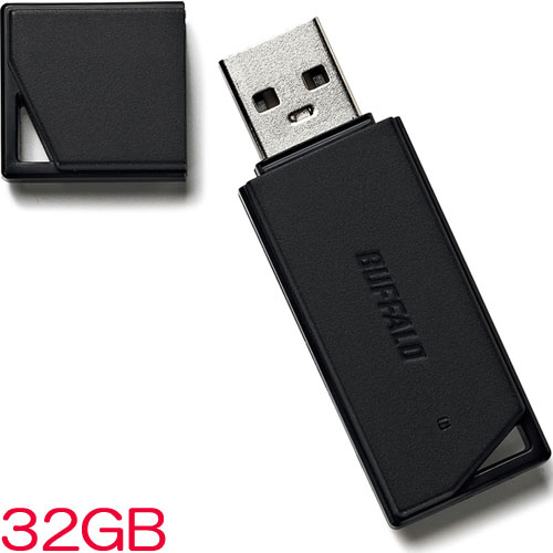 バッファロー RUF2-KR32GA-BK [USB2.0 どっちもUSBメモリー 32GB ブラック]