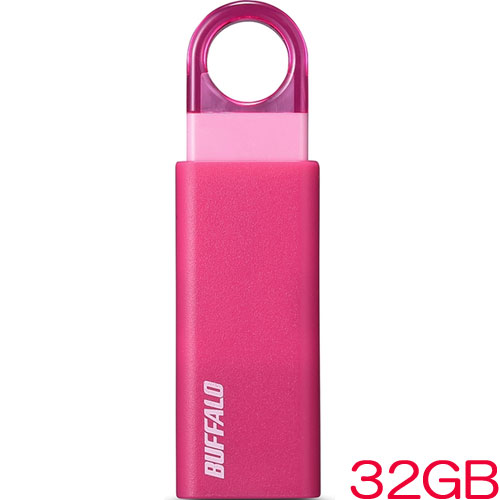 バッファロー RUF3-KS32GA-PK [ノックスライド USB3.1(Gen1)メモリー 32GB ピンク]
