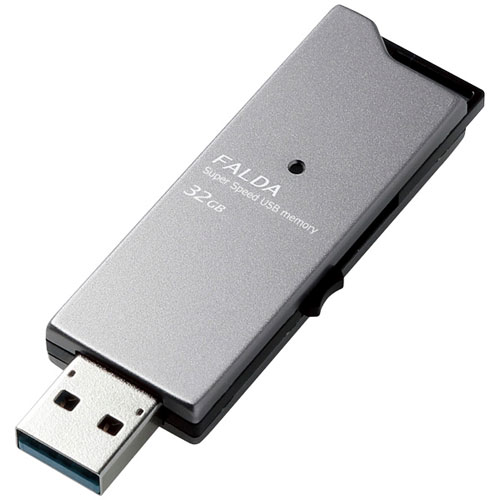 エレコム MF-DAU3032GBK [USBメモリー/USB3.0/スライド/FALDA/32GB/ブラック]