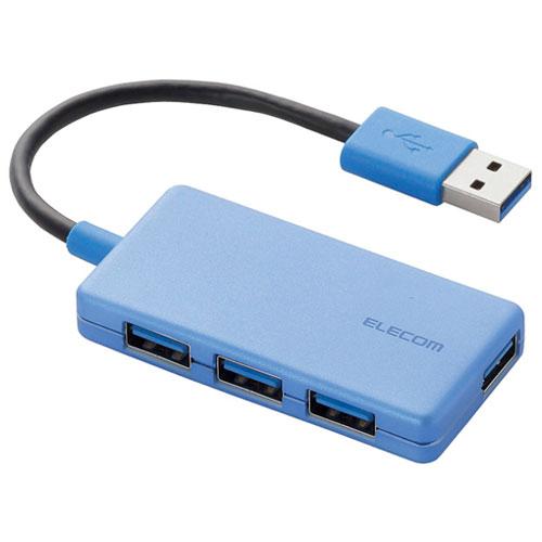 エレコム U3H-A416BBU [USB3.0ハブ/コンパクト/バスパワー/4ポート/ブルー]