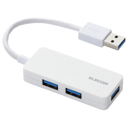 U3H-K315BWH [USB3.0ハブ/ケーブル固定/バスパワー/3ポート/ホワイト]