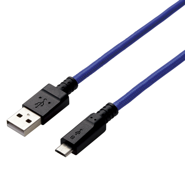 エレコム MPA-AMBS2U20BU [microUSBケーブル/2A/高耐久/2m/ブルー]