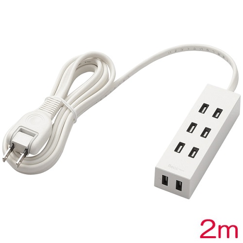 エレコム T-NFL01-2420WH [シャッタータップ/flecc barra/4個口/2m/ホワイト]