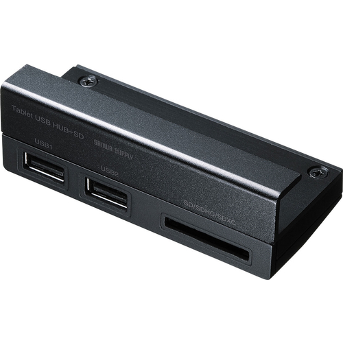 サンワサプライ USB-2HS202BK [タブレット用ハブ付きカードリーダー(ブラック)]