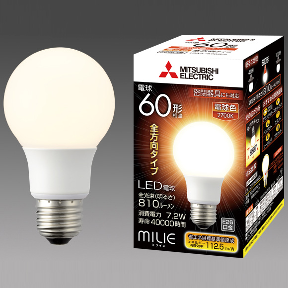 三菱電機照明 LDA7L-G/60/S-A [LED電球 全方向[ 一般電球60形 E26 電球色]