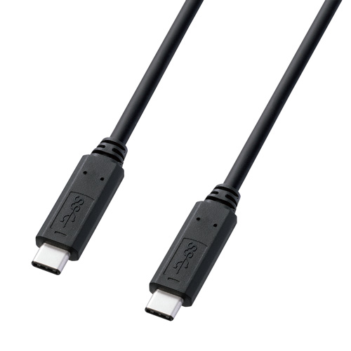 サンワサプライ KU30-CCP310 [USB3.1 Type C Gen1 PD対応ケーブル(1m・ブラック)]