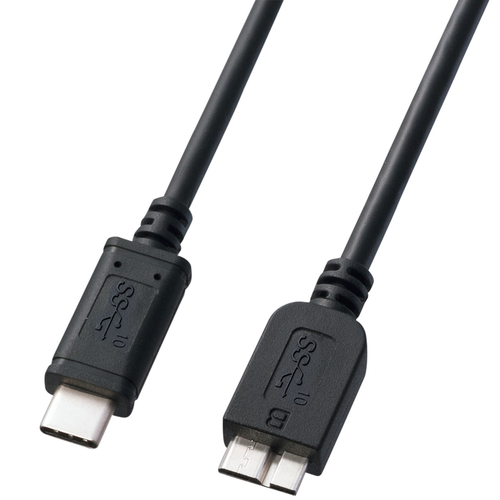 サンワサプライ KU31-CMCB10 [USB3.1 Gen2 Type C-microBケーブル(1m・ブラック)]