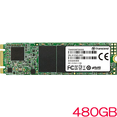 トランセンド TS480GMTS820S [480GB SSD MTS820S M.2 Type 2280 SATA-III 6Gb/s 3D TLC NAND]