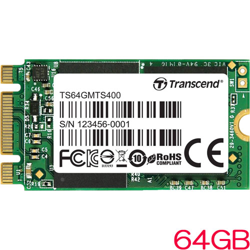 トランセンド TS64GMTS400S [64GB SSD MTS400S M.2 Type 2242 SATA-III 6Gb/s MLC NAND]