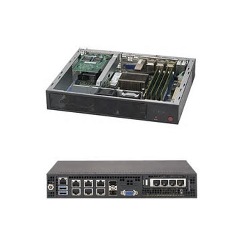 Supermicro SYS-E300-8D [IoT Gateway SuperServer (Xeon D-1518/4ｘDDR4/2ｘ10G SFP+、6ｘGbE/DC Power/Mini-1U)]