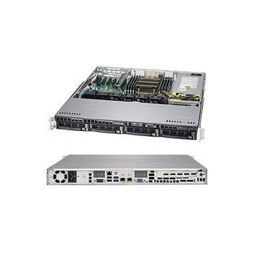 Supermicro SYS-5018R-M [SuperServer (Intel C612/LGA2011-3/8ｘDDR4/2ｘGbE/4ベイ/SATA/350W/1U)]