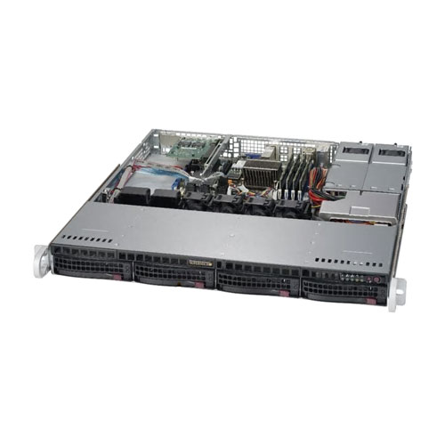 Supermicro SYS-5018D-MHR7N4P [SuperServer (Intel Xeon D-1537/4ｘDDR4/2ｘ10G SFP+、2ｘGbE/4ベイ/SAS/400W/1U)]