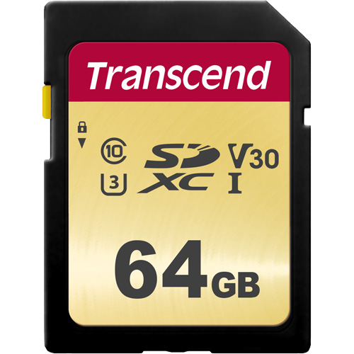 トランセンド TS64GSDC500S [64GB SDXC 500S MLC NAND Class 10、UHS-I U3、V30 対応]