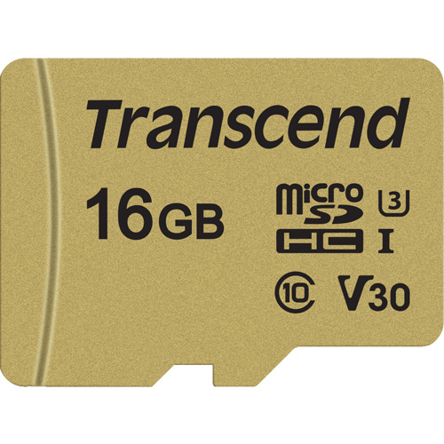 トランセンド TS16GUSD500S [16GB microSDHC 500S MLC NAND Class 10、UHS-I U3、V30 対応]