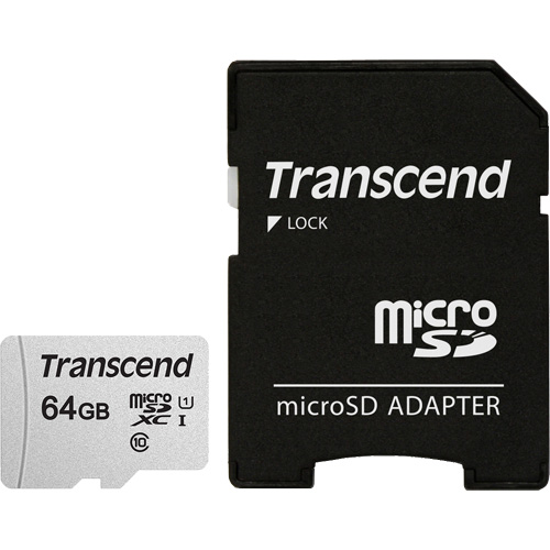 トランセンド TS64GUSD300S-A [64GB microSDXC 300S Class 10、UHS-I U1 対応 SDカードアダプタ付属]