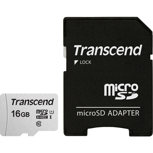 トランセンド TS16GUSD300S-A [16GB microSDHC 300S Class 10、UHS-I U1 対応 SDカードアダプタ付属]