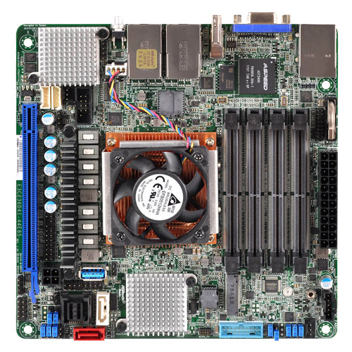 ASRock Rack E3C236D4I-44E85 [マザーボード Intel E3-1585 v5オンボード/DDR4(4 DIMM)/4xGLAN/AST2400/Mini ITX]