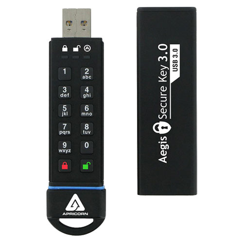 Apricorn ASK3-30GB [Aegis Secure Key AES-XTS 256bit 暗号化対応 USB3.0接続 USBメモリー 30GB]