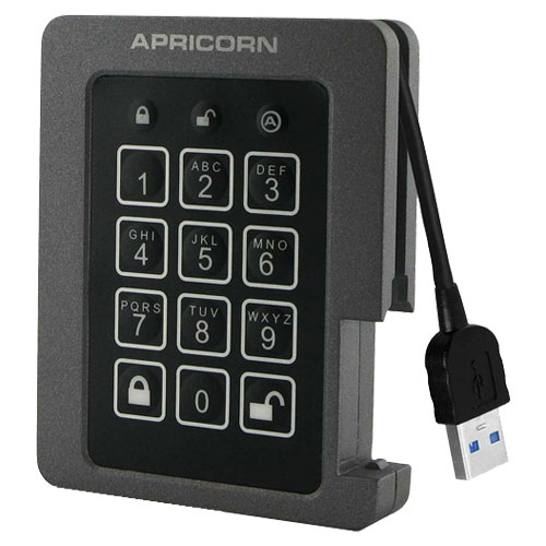 Apricorn ASSD-3PL256-480F [Aegis Padlock SSD USB 3.0 AES-XTS 256bit 暗号化対応 ポータブルSSD 480GB]
