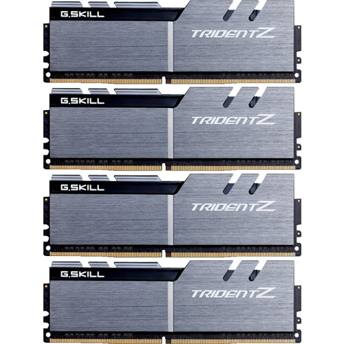 G.SKILL F4-3200C16Q-64GTZSK [Trident Z 64GB (16GBx4) DDR4 3200Mhz (PC4-25600) 1.35V XMP 2.0 Silver/Black]
