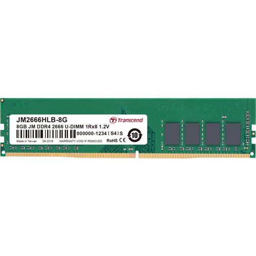 トランセンド JM2666HLB-8G [8GB JetRam DDR4 2666 U-DIMM 1Rx8 (1024Mx8) CL19 1.2V]