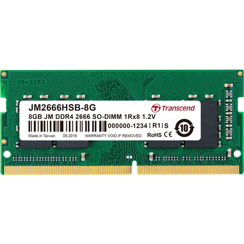 トランセンド JM2666HSB-8G [8GB JetRam DDR4 2666 SO-DIMM 1Rx8 (1024Mx8) CL19 1.2V]