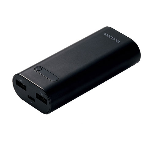 エレコム DE-C10L-6400BK [モバイルバッテリー/USB Type-C/6400mAh/ブラック]