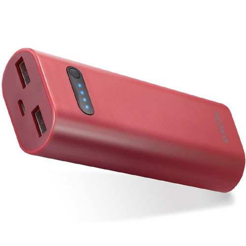 エレコム DE-M01L-6400RD [モバイルバッテリー/リチウムイオン/6400mAh/2.6A/レッド]
