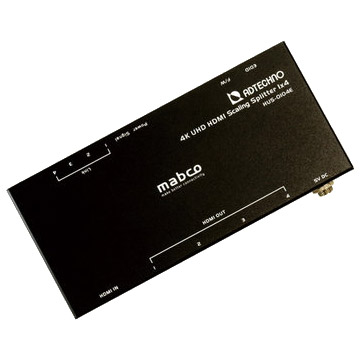エーディテクノ HUS-0104E [スケーリング機能搭載 業務用薄型HDMI 2.0a 4分配器]