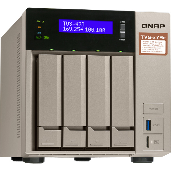 QNAP NAS TV473E4MW10 [TVS-473e 4TB (WD Red 1TBx4)]