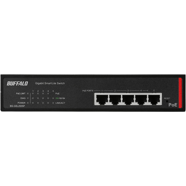 バッファロー BS-GSL2005P [法人向け Giga PoE L2 スマートLiteスイッチ 5ポート]