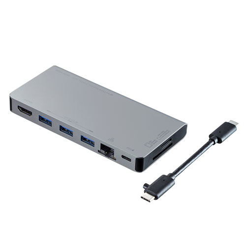 サンワサプライ USB-3TCH14S [USB-C ドッキングハブ(HDMI・LAN・SDリーダー)]