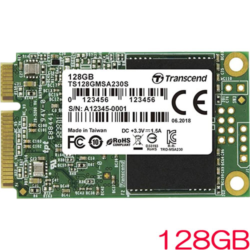 TS128GMSA230S [128GB mSATA SSD 230S SATA-III 6Gb/s DDR3キャッシュ 3D TLC]