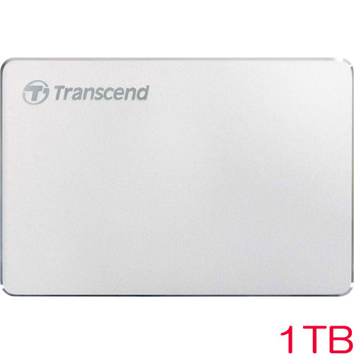 トランセンド TS1TSJ25C3S [1TB スリムポータブルHDD StoreJet 25C3 USB3.0対応 Type-A/Type-Cケーブル付属 シルバー]