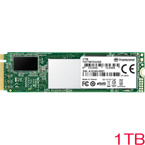 TS1TMTE220S [1TB PCIe SSD 220S M.2(2280)、NVMe PCIe Gen3 x4、3D NAND、キャッシュ 512MB、5年保証]