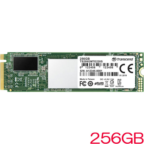 TS256GMTE220S [256GB PCIe SSD 220S M.2(2280)、NVMe PCIe Gen3 x4、3D NAND、キャッシュ 256MB、5年保証]