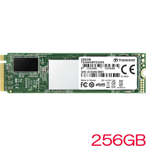 トランセンド TS256GMTE220S [256GB PCIe SSD 220S M.2(2280)、NVMe PCIe Gen3 x4、3D NAND、キャッシュ 256MB、5年保証]