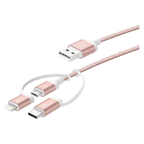 j5 create JMLC11R [3-in-1 Charging Sync Cable Rose Gold]