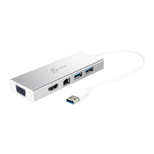 j5 create JUD380 [USB 3.0 Dual Displayミニドック (HDMI、VGA、GbE、USB 3.0 Type-A x 2)]