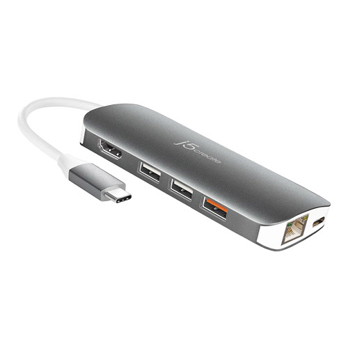 j5 create JCD384 [USB Type-C 10 in 1 マルチドック (4K HDMI、VGA、GbE、USBハブ、SD/microSD) USB PD 3.0 対応]