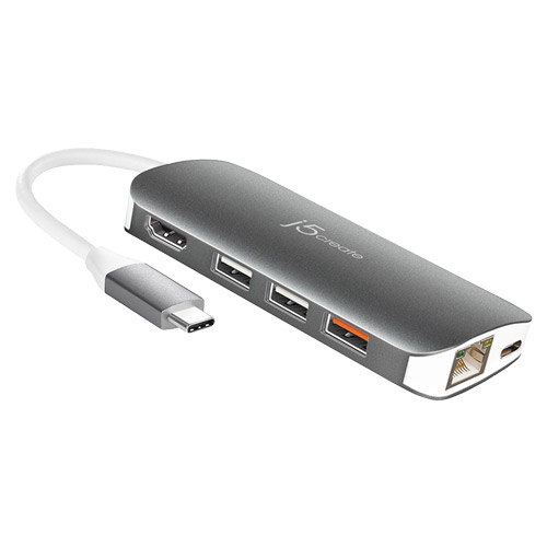 j5 create JCD383 [USB Type-C 9 in 1 マルチドック (4K HDMI、GbE、USBハブ、SD/microSDスロット) USB PD 3.0 対応]