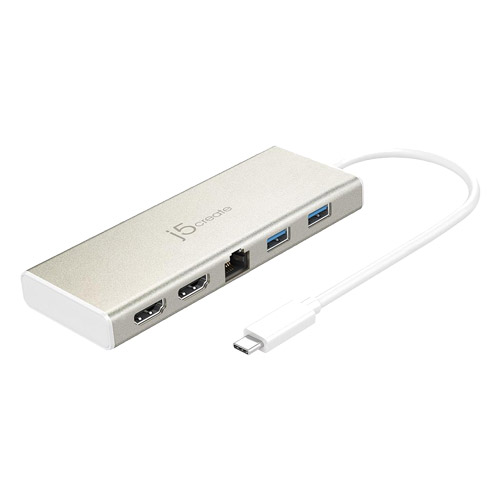 j5 create JCD381 [USB Type-C Dual HDMI マルチドック (HDMI x 2、GbE、USB 3.0 Type-A x 2) USB PD 2.0 対応]