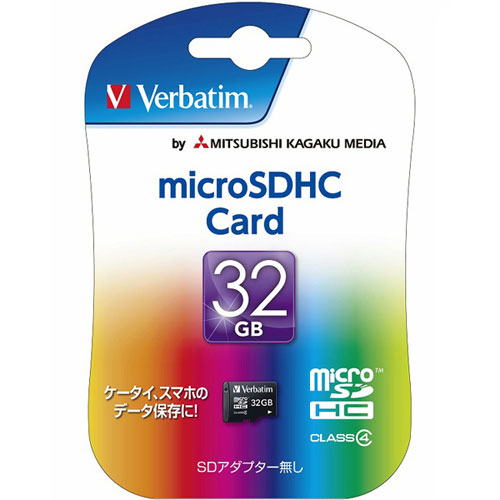 三菱化学メディア Verbatim SD/microSDカード MHCN32GYVZ2 [Micro SDHC Card 32GB Class 4]